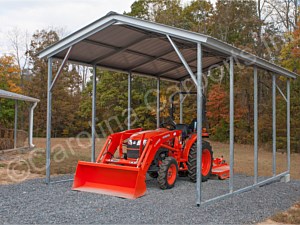 Vertical Roof Style Carport with 4 Braces on Corners